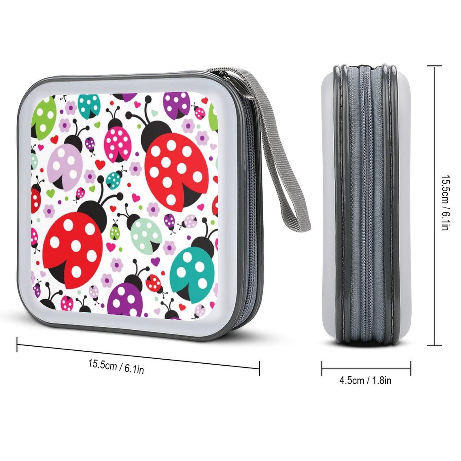 Amazon.com: Colorful Ladybug Cute CD Case Holder Portable